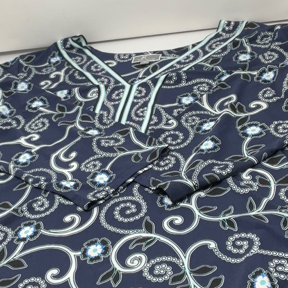 JM Collection women’s plus size 3/4 sleeve tunic with rhinestones, size 1X - Picture 7 of 8